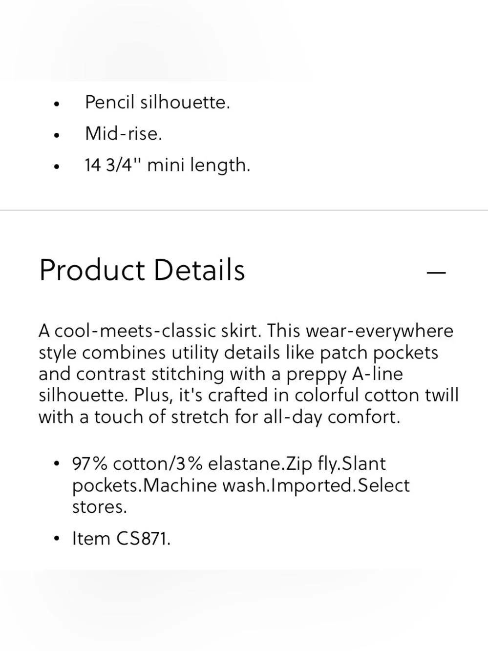 J. Crew Tuscan Olive Utility-pocket mini skirt